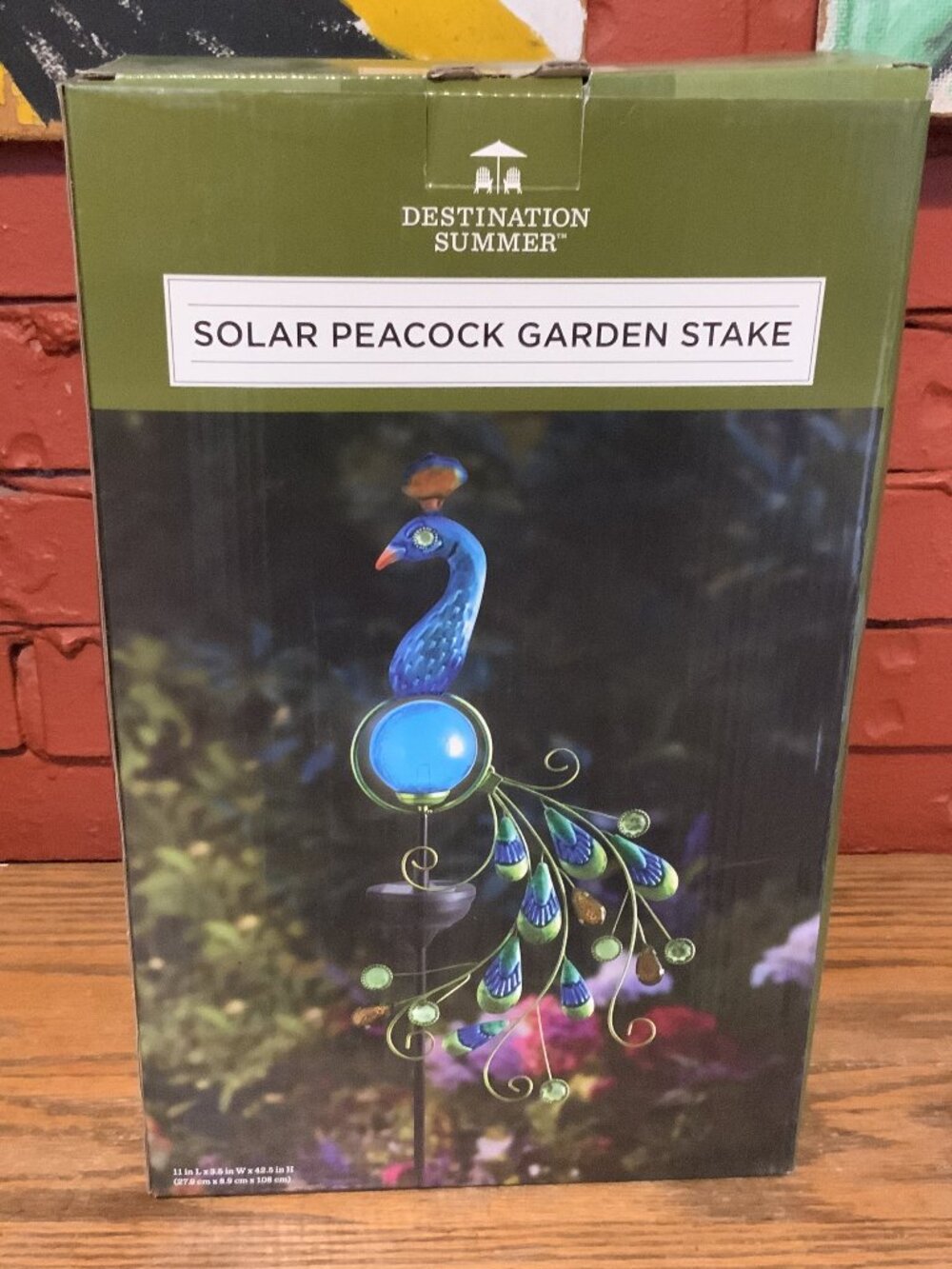 Destination Summer Solar Peacock Garden Stake.